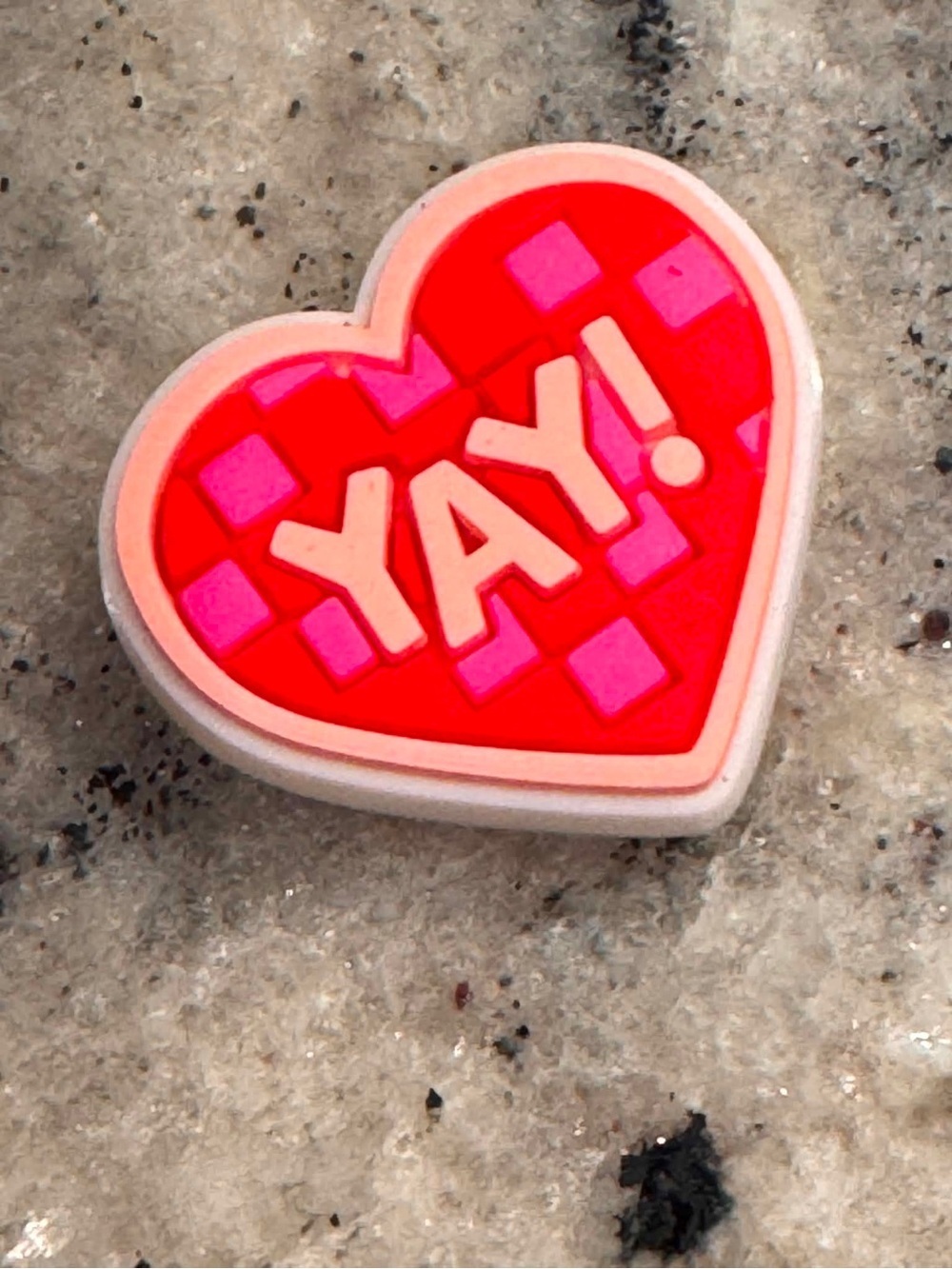 CROCS Heart 'YAY!' Jibbitz Shoe Charm in Red and Pink